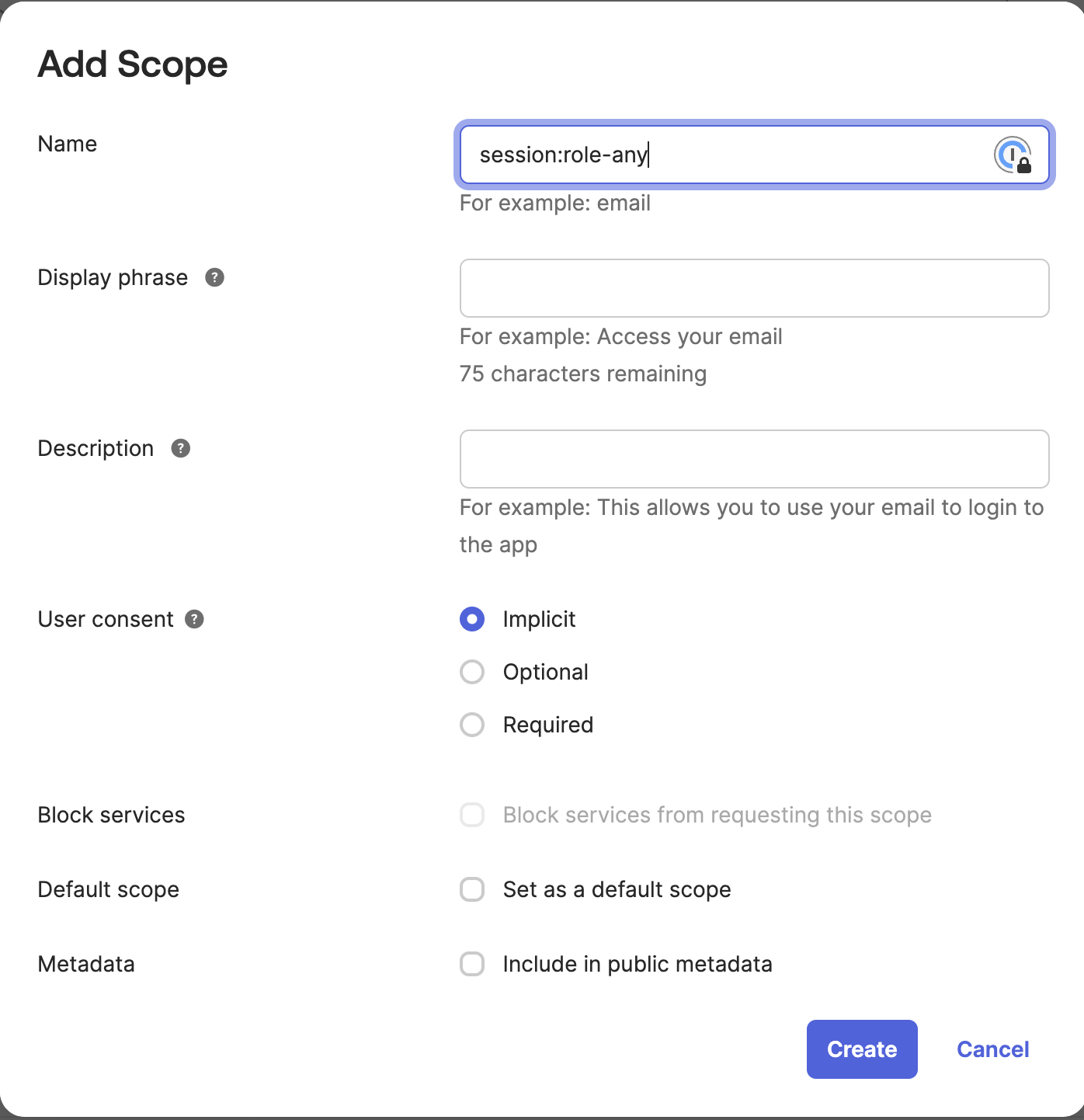 API scope configured in the Add Scope window. API scope configured in the Add Scope window.