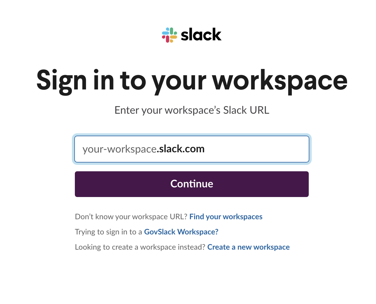 Define the workspace Define the workspace